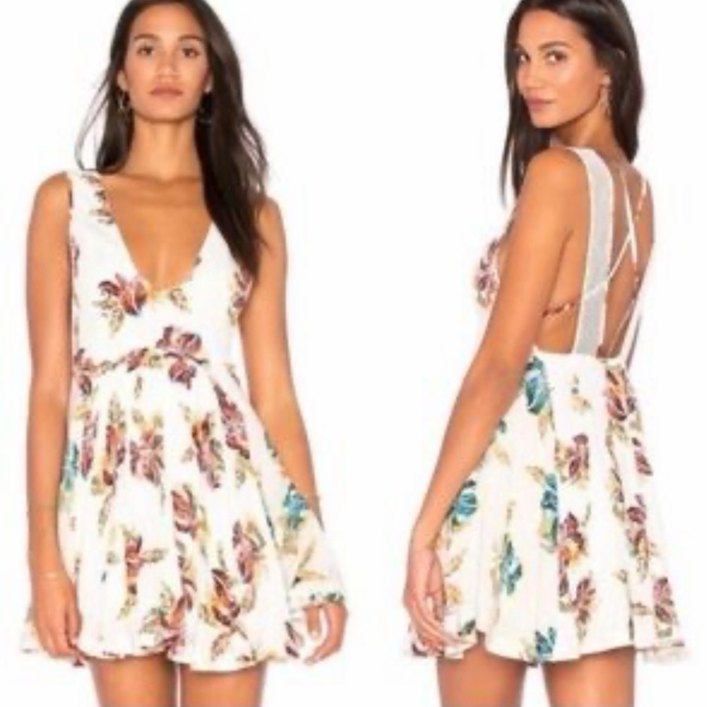 🆕 🌻 Free People Floral Backless Mini Dress